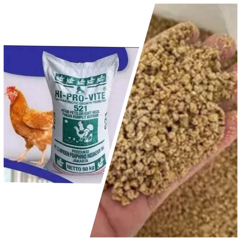 Pur ayam ras petelur layer 521 hi pro vite starter pakan jadi komplit setengah kg
