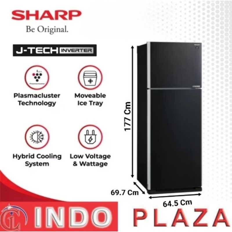 KULKAS SHARP 2 PINTU SJ-IG571PGBK / 570MSL INVERTER PLASMACLUSTER