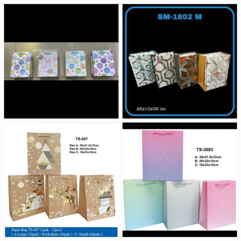 

Paper Hand Bag Exclusive Gliter Polkadot 663 Kecil Medium Besar/ DELUXE POLKADOT PELANGI natal christmas