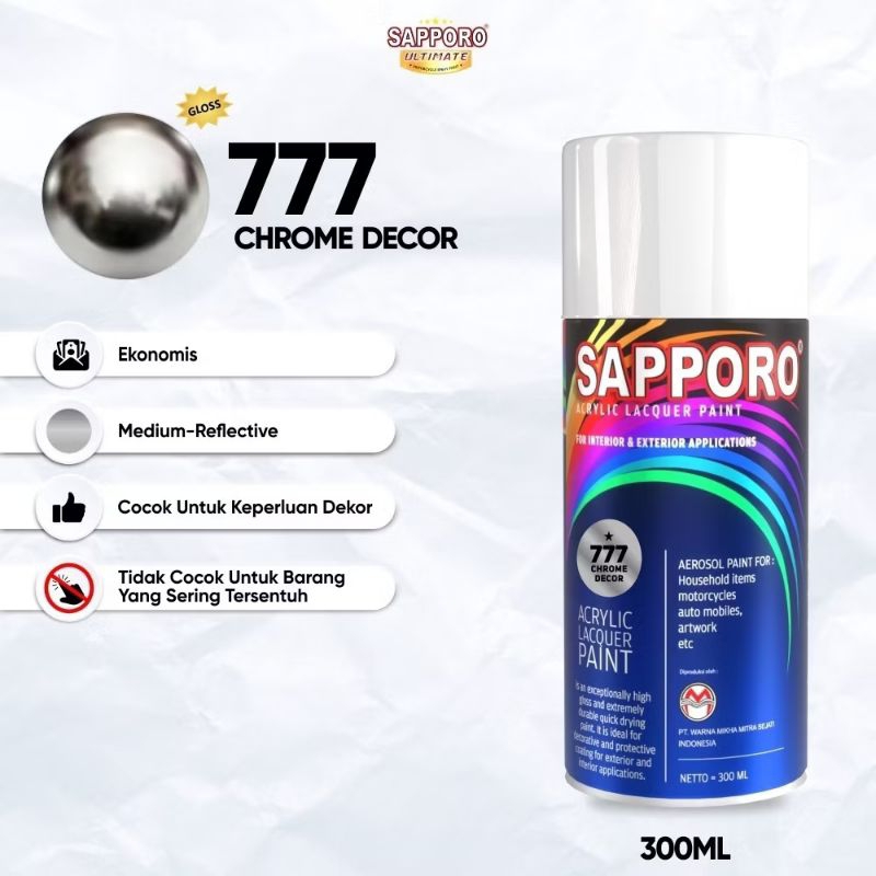 Sapporo Spray 777 Chrome Decor / Cat Sapporo 300 ml