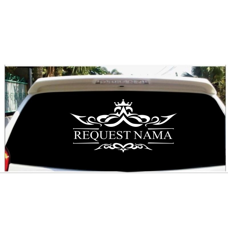 stiker kaca mobil custom nama stiker kaca belakang mobil