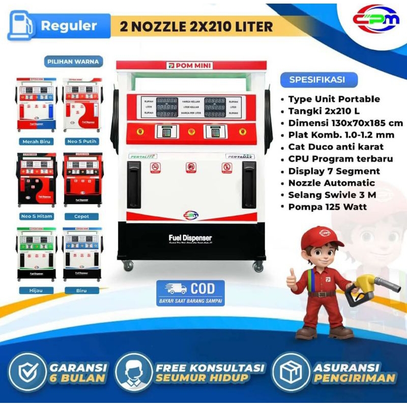 POM MINI DIGITAL 2 NOZZLE 210 L X2 //POM MINI PERTAMINI MURAH BERKUALITAS