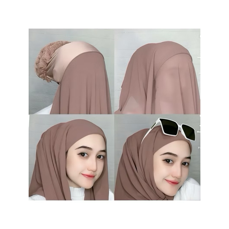Hijab Pashmina Ceruty Instan Turkey Cepol | Jilbab Pashmina Instan  INNER Turkey Cepol