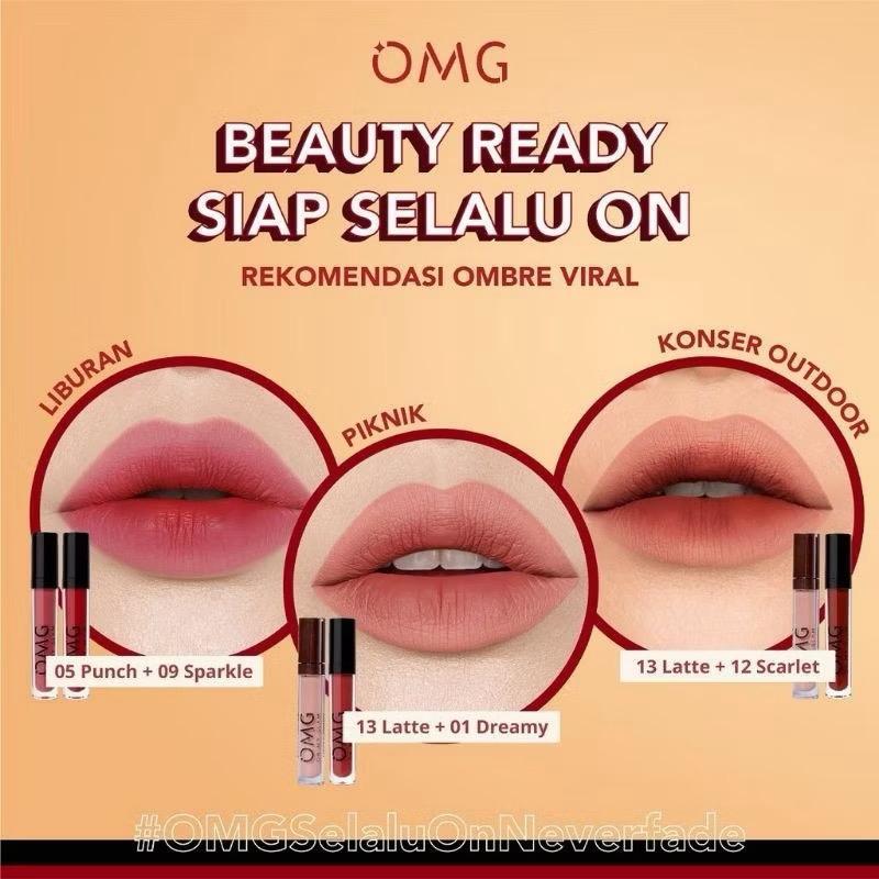 Paket Ombre Lips OMG Moisturizing Lipcream OMG Ombre Isi 2 Lipcream OMG Ombre lips Ori Lipcream