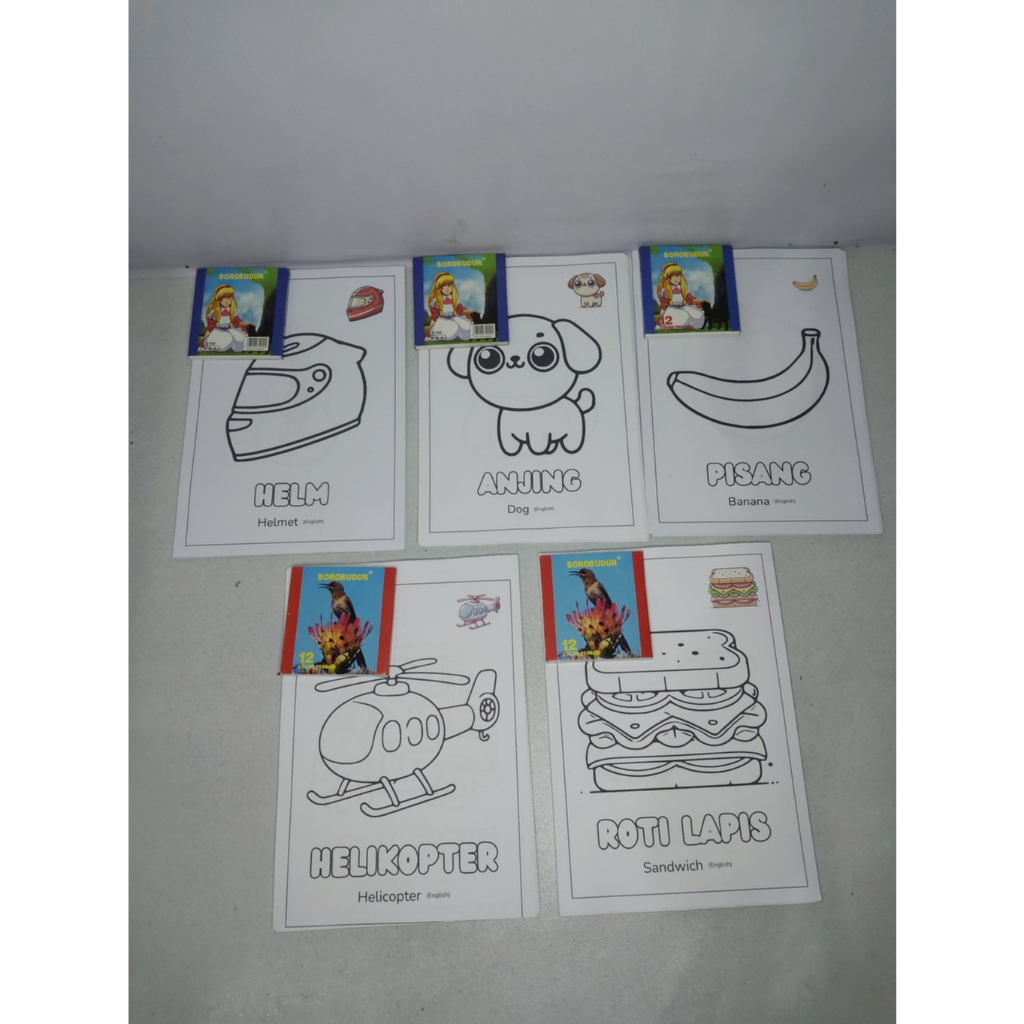 

50 lembar gambar mewarnai bonus pencil warna