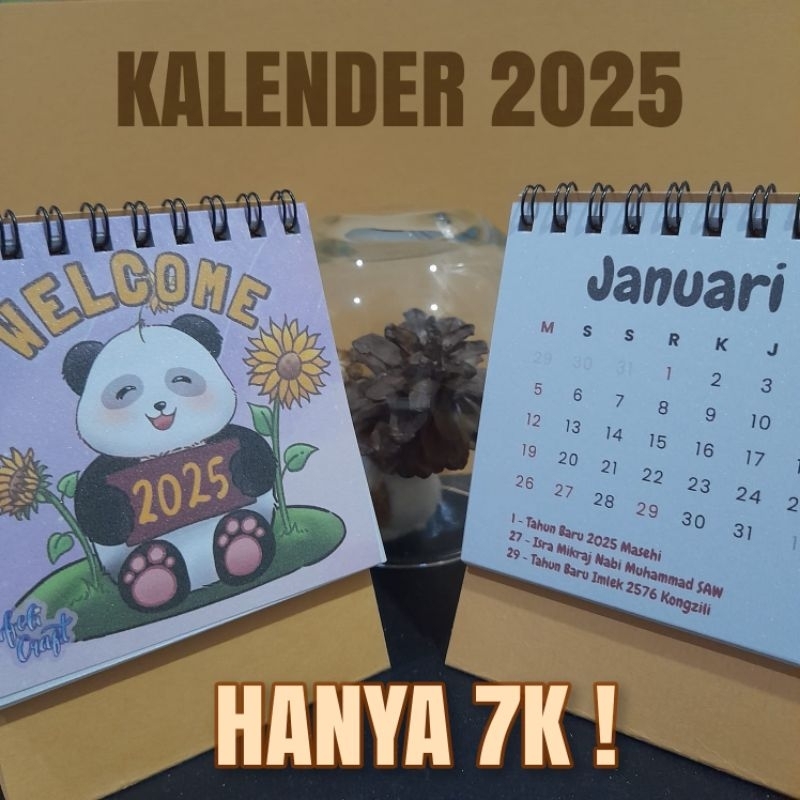 

Kalender Meja 2025 Panda Lucu | Kalender Glitter Anak Sekolah Mini