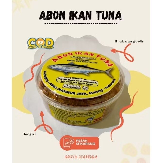 

ABON IKAN TUNA 100gram / NON MSG / BERGIZI / KAYA PROTEIN / TAMPA PENGAWET