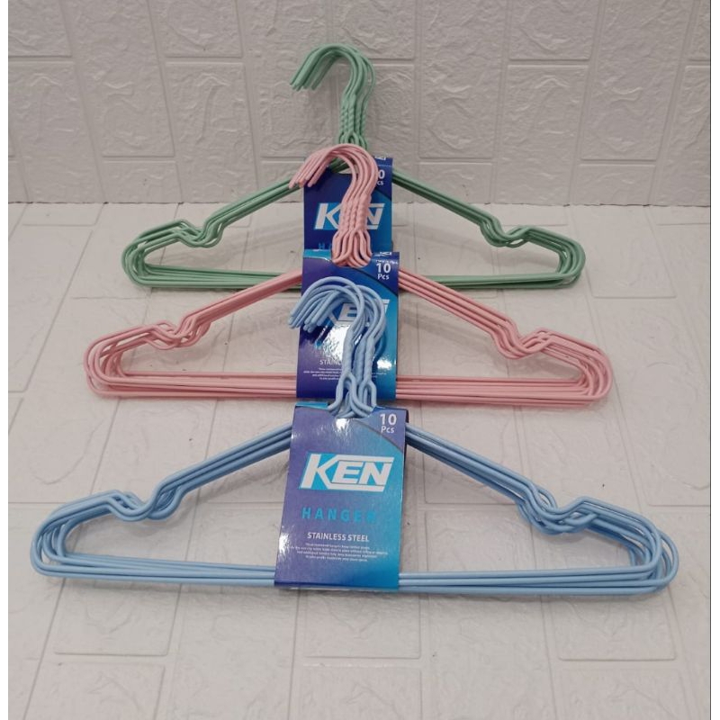 Hanger Kawat Warna Stainless KEN / Gantungan Baju Kawat Tebal