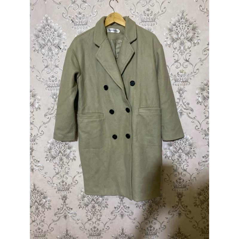 long coat wool/coat import wanita/coat winter spring autumn/coat wool panjang