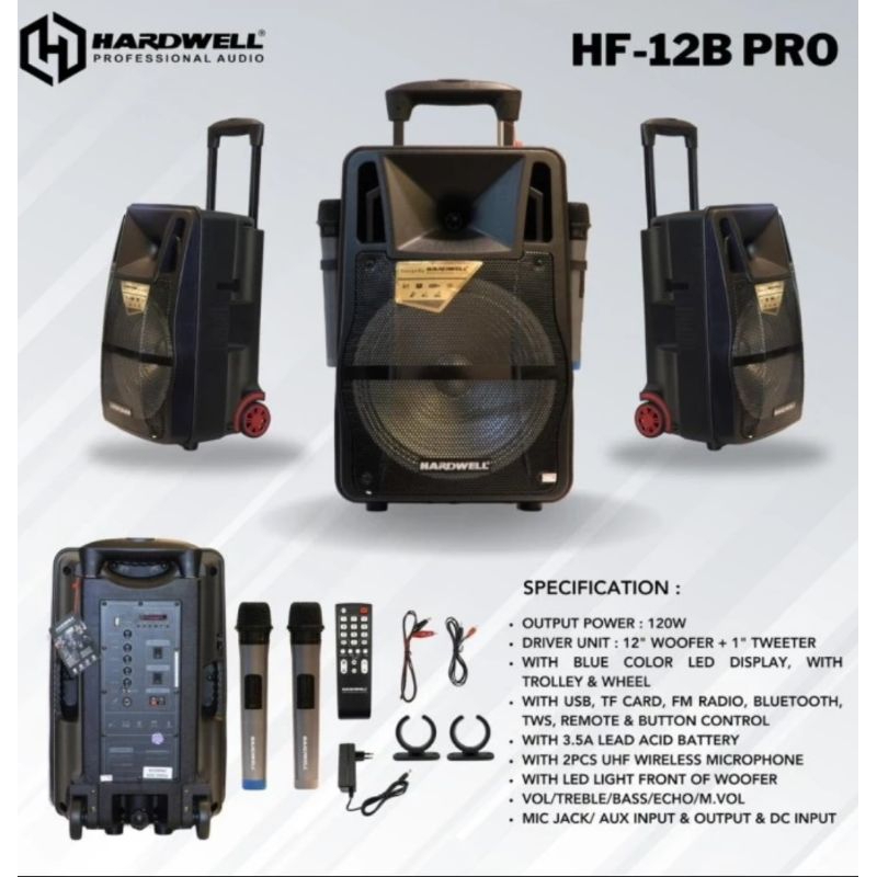Speaker Portable Hardwell HF12B PRO HF 12B Pro 12 inch ORIGINAL