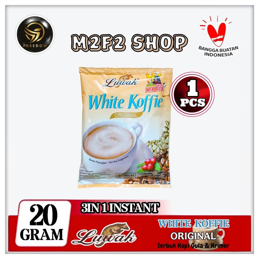 

Luwak White Koffie Original | Kopi Bubuk 3in1 Instant Sachet - 20 gr (Kemasan Satuan)