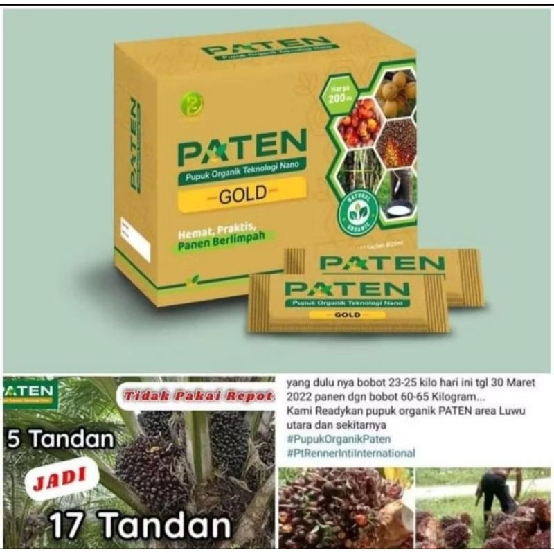 pupuk paten Gold/paten Organik/imun Paten Teknologi Nano