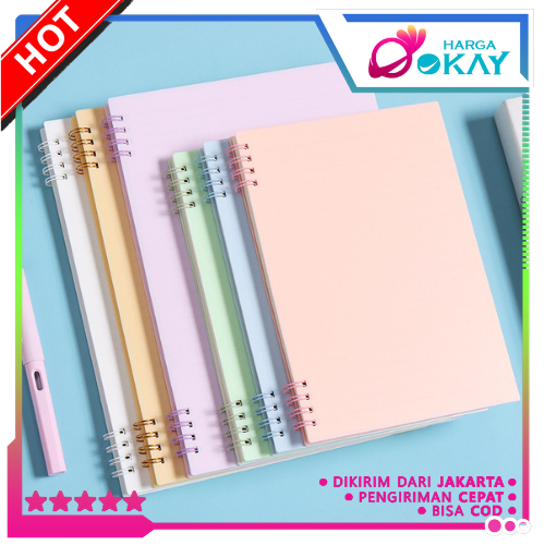

HO Notebook A5 Buku Catatan 80 Lembar Buku Diary Aesthetic Sketch Book 8 Lubang Binder Buku Tulis Sekolah Kantor Notebook Jurnal Spiral Cover Pastel
