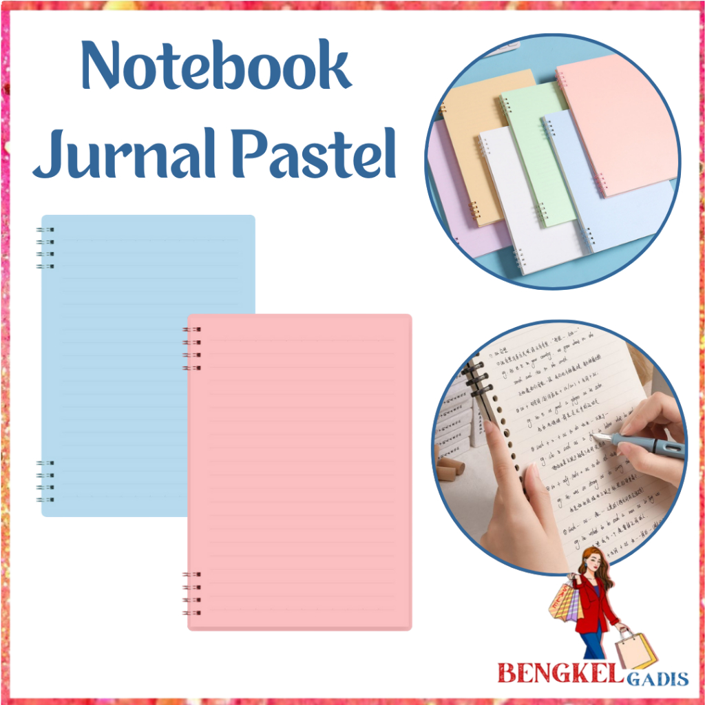 

BG Buku Tulis Sekolah Kantor Notebook Jurnal Spiral Cover Pastel Notebook A5 Buku Catatan 80 Lembar Buku Diary Aesthetic Sketch Book 8 Lubang Binder