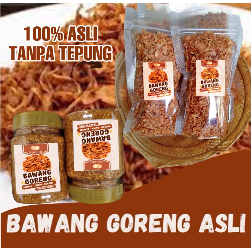 

BAWANG GORENG ASLI TANPA TEPUNG 2 VARIAN KEMASAN 150 Gram & 120 Gram