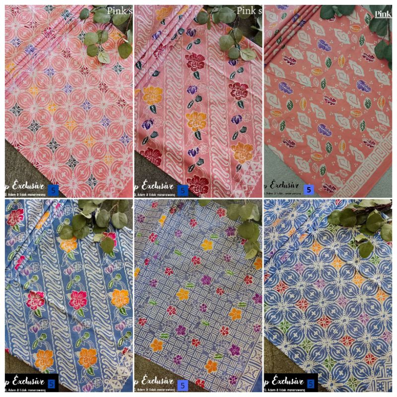 Kain Batik Cap Warna Soft Encim Colet