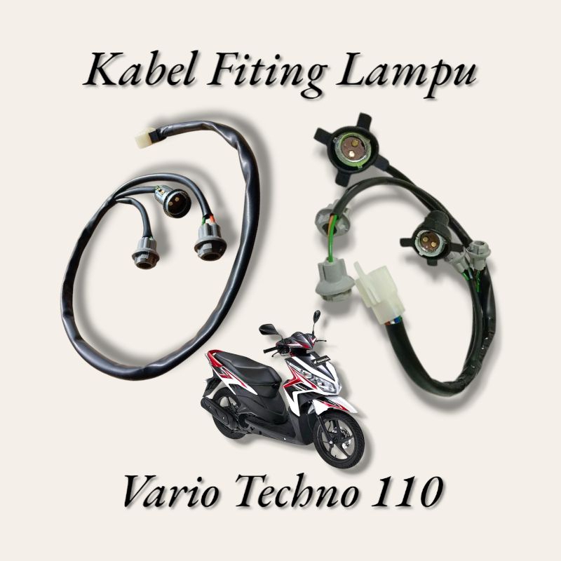 KABEL SOKET FITTING LAMPU HONDA VARIO TECHNO 110 KARBU PITING LAMPU DEPAN BELAKANG VARIO TECHNO 110