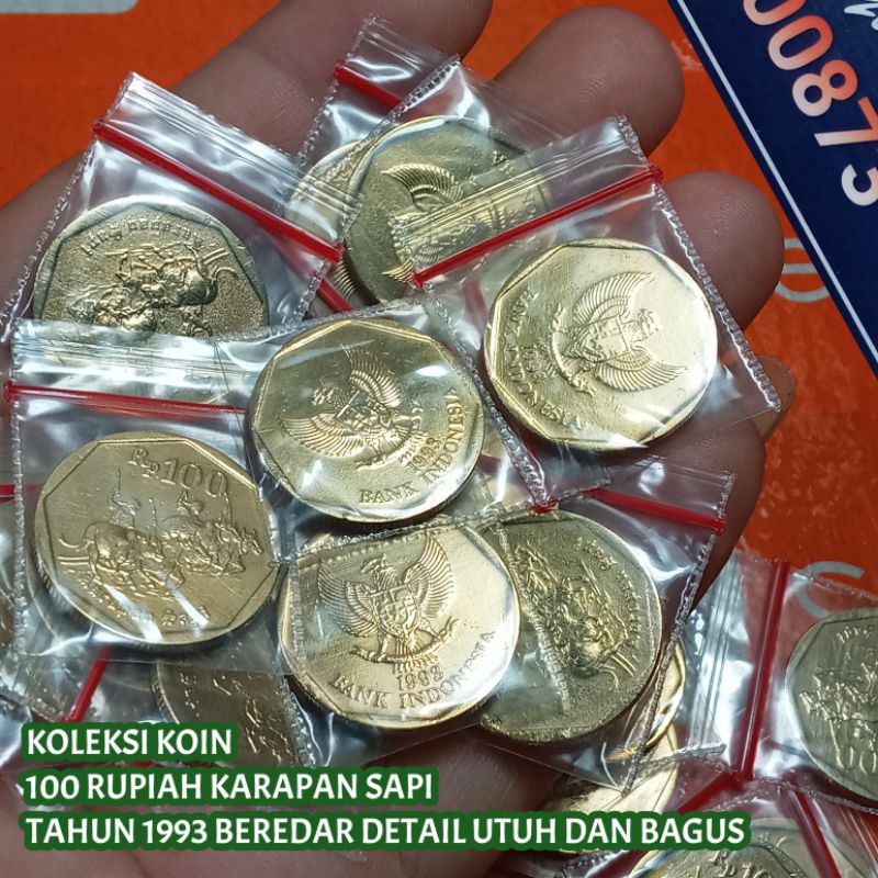 Uang Kuno Koin 100 Rupiah Karapan Sapi Tahun 1993 Detail Utuh Dan Bagus