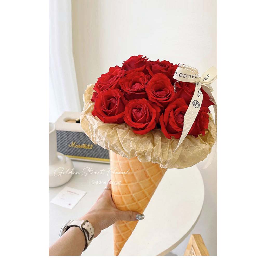 

(5 LEMBAR) Termurah KERTAS BUNGA BUKET CONE , ICE CREAM FLOWER CONE PAPER