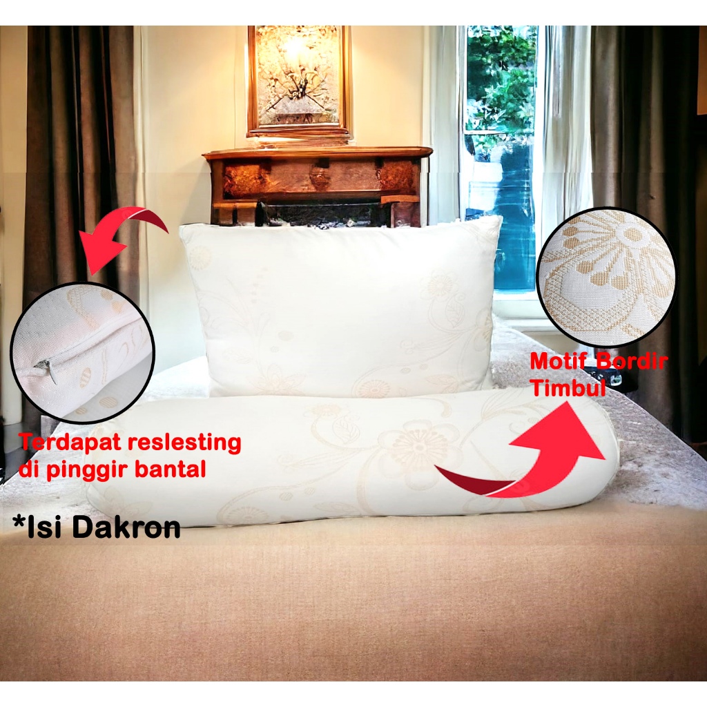 COD Joy KTB Bantal Premium Guling Premium Super Empuk Qualitas Hotel Isi Dakron Ada Resleting