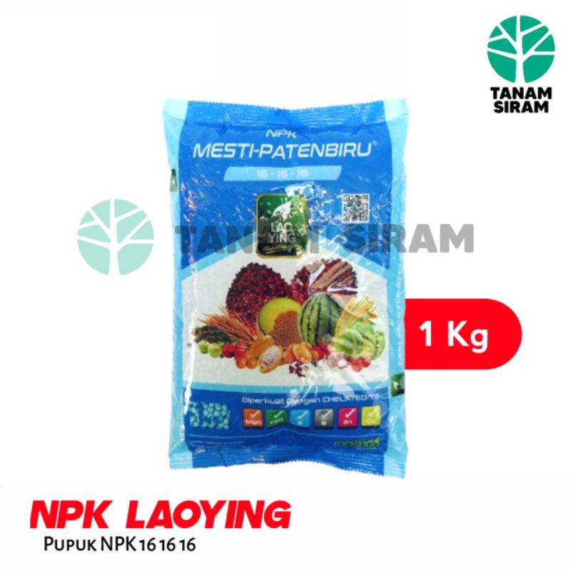 Pupuk NPK Laoying  16 16 16 - 1 kg - untuk Masa pertumbuhan dan perangsang Bunga tanaman keras dan s