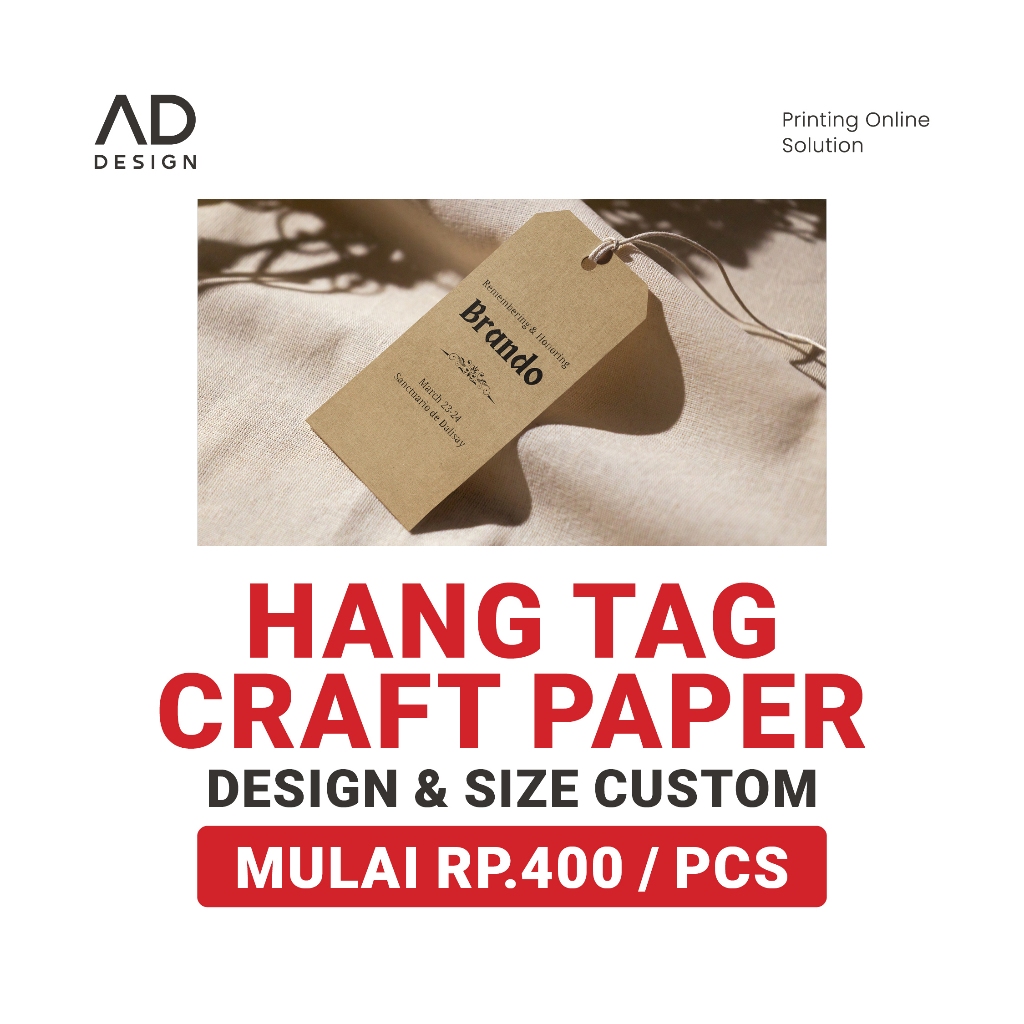 

CETAK HANG TAG BAHAN CRAFT PAPER 150 GSM
