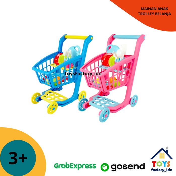 Mainan Keranjang Trolley Kaguyaplas 89 Mainan Supermarket Trolley + Goodies