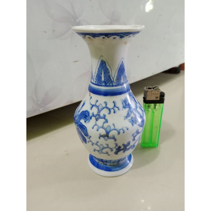 Guci antik china porselen biru putih.Guci vas antik n mulus