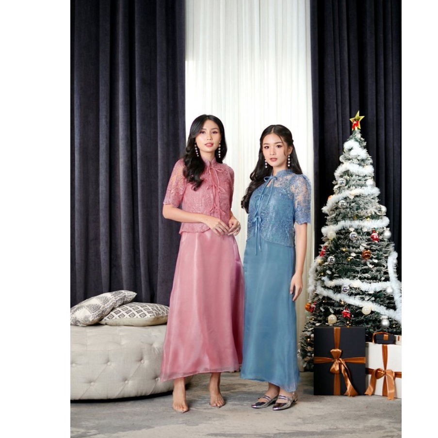 Recomended Miss Nomi  Kyotto Dress Pesta  Gaun Maxi  Pastel  Kondangan  Graduation  Brukat  Natal  M