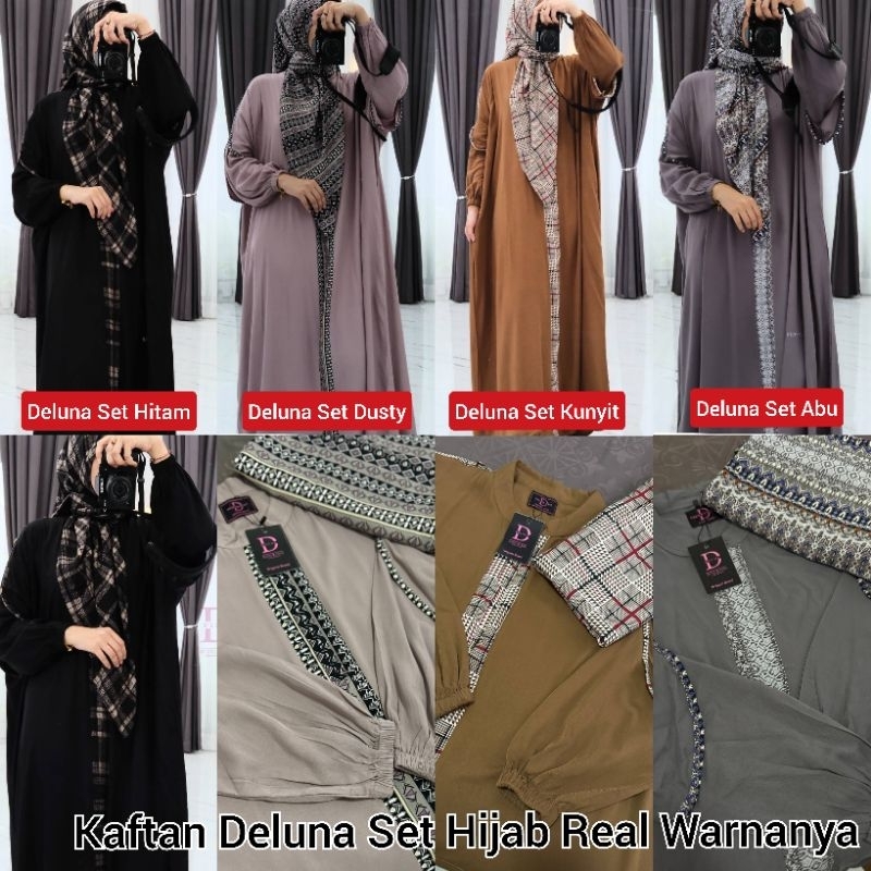 KAFTAN DELUNA SET HIJAB / KAFTAN DELUNA BY ANJANI STORE / ANJANI STORE BY ANJANI SABILA