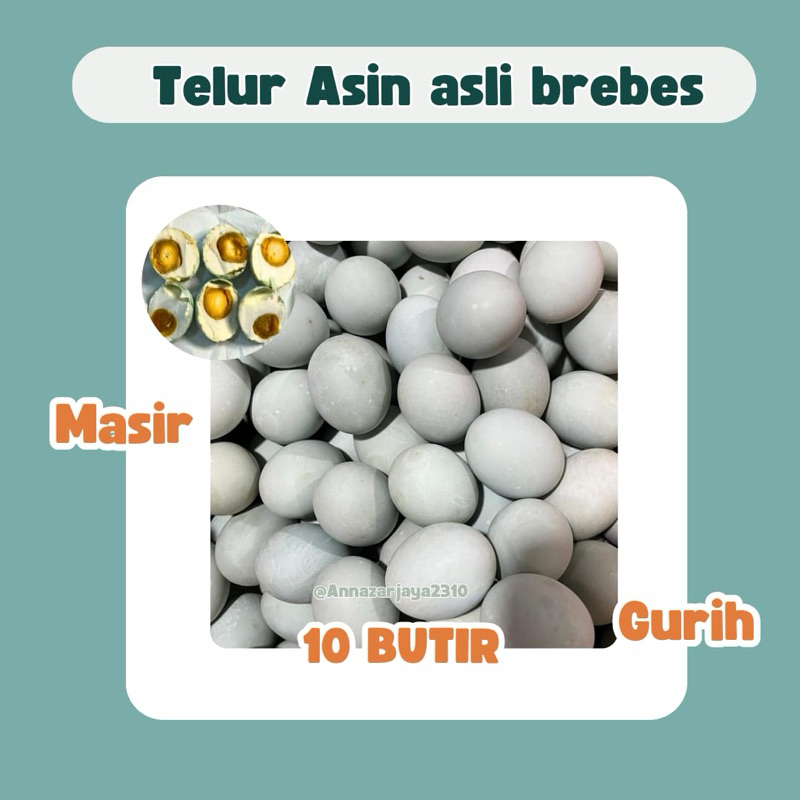 

TELUR ASIN BREBES ASLI 10 BUTIR