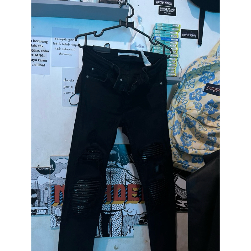 zara jeans leather