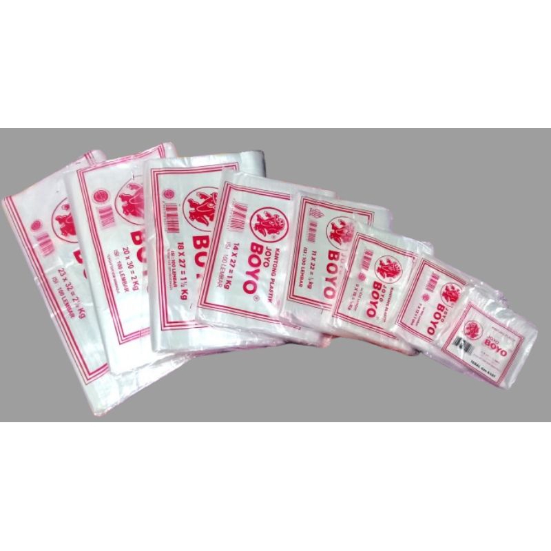 Joyo Boyo Merah Plastik Bening 1kg 14x27