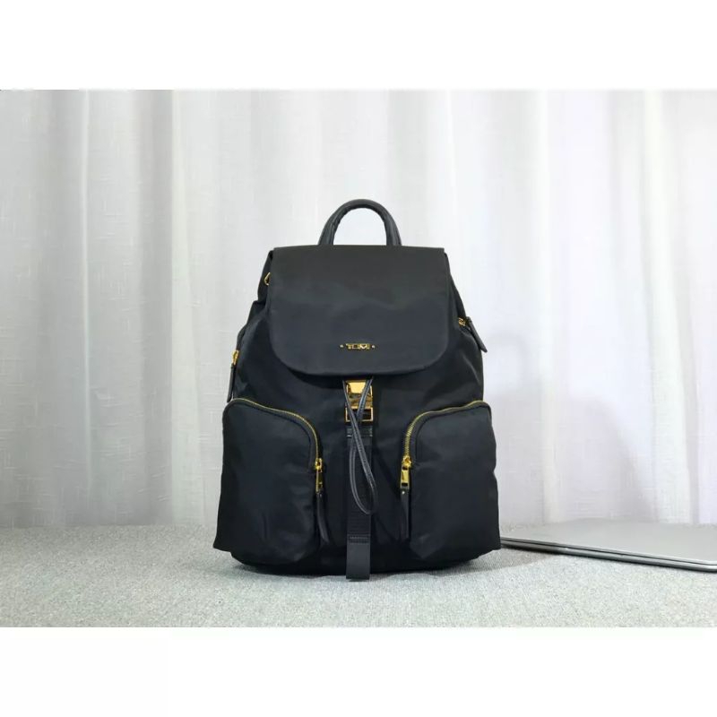 Backpack Wanita nylon Rivas black Tas Ransel Nylon wanita