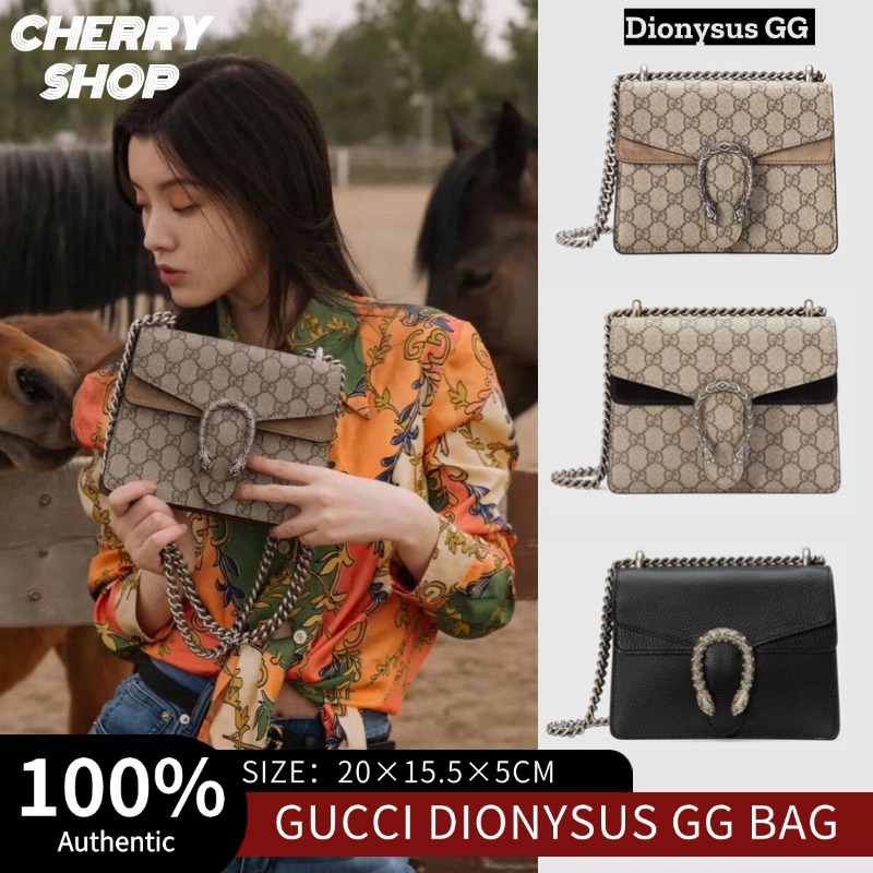 ✨100% authentic Gucci  Dionysus GG Supreme Canvas Shoulder Bag/Tas Wanita/Tas Kurir/Tas Bahu