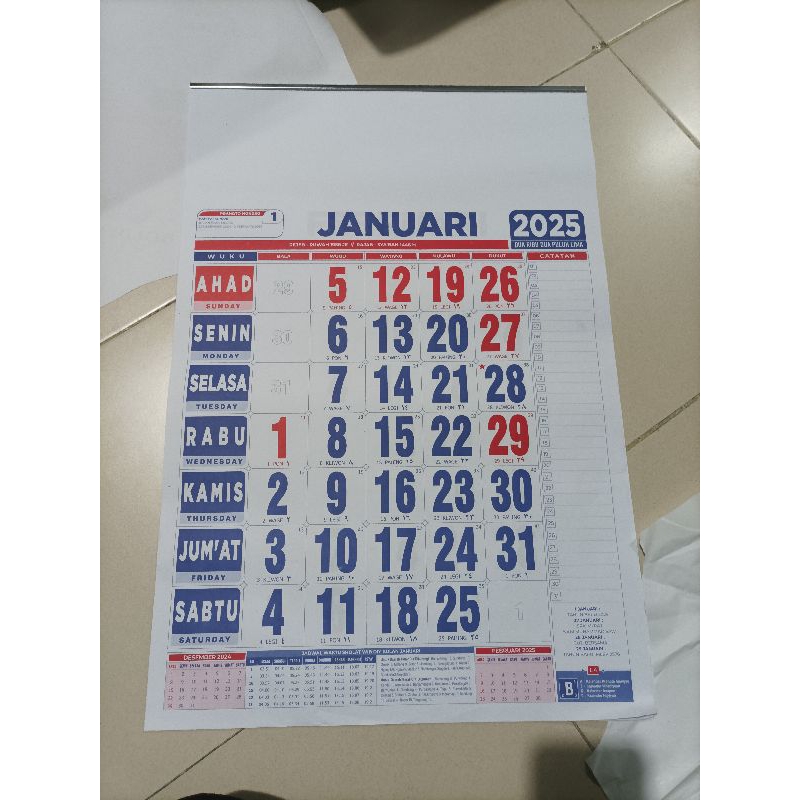 

Kalender 2025 SUPERJUMBO 41cm × 60cm termurah