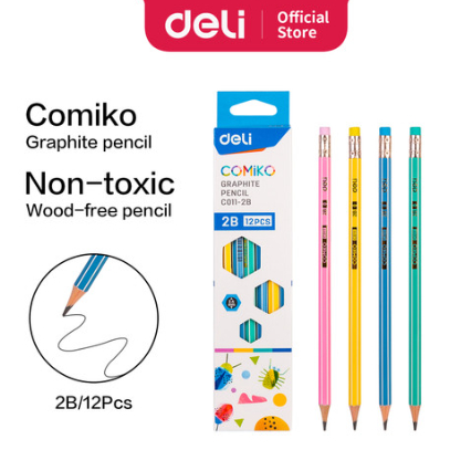 

(Pak/12Pcs) Deli - Pensil 2B Pastel EC011