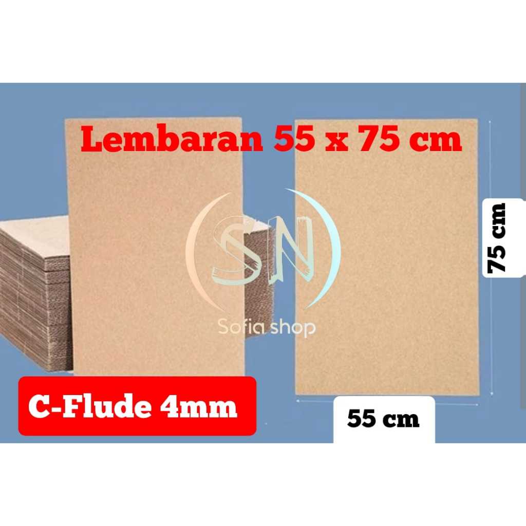 

TEBAL 4 MM KARDUS KARTON LEMBARAN 55x75 cm / 55 x 75 cm / 75x55 cm SINGLE WALL C-FLUDE CORRUGATED SHEET POLOS BARU