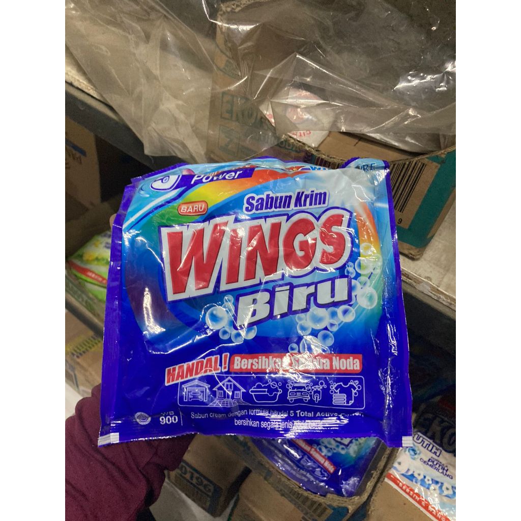 SABUN KREM WINGS BIRU 900 GR