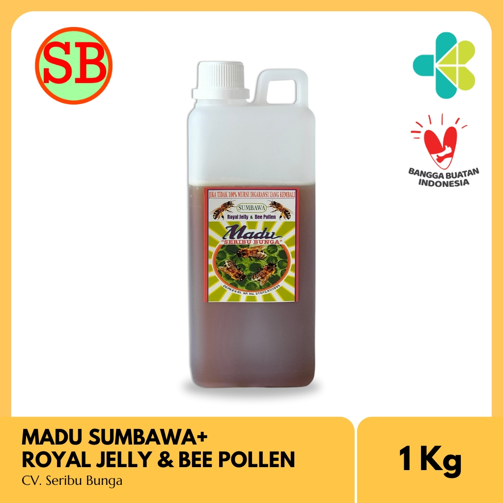 

Seribu Bunga - Madu Sumbawa Super Plus Royal Jelly dan Bee Pollen Jerigen 1 Kg