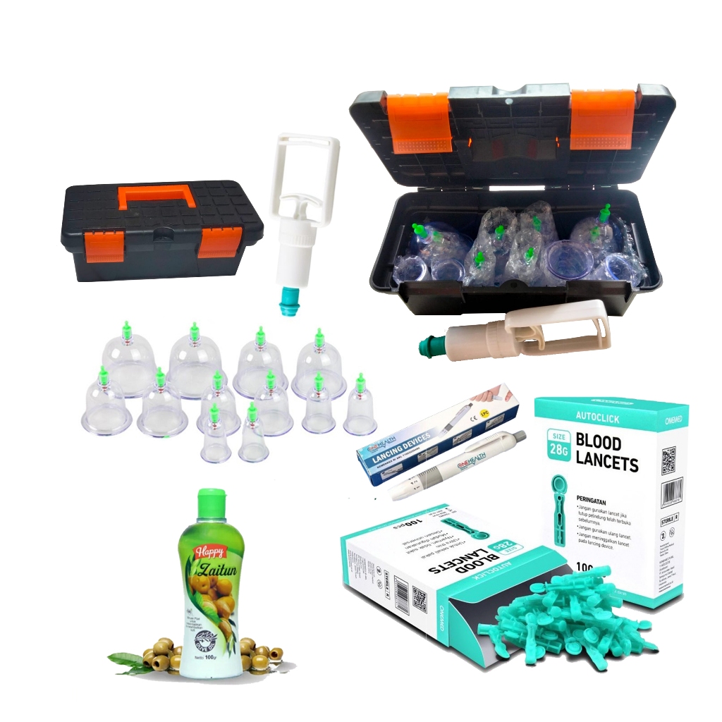 Kop Angin Alat Bekam Premium 12 Cup / Alat Kop Angin isi 12/ Alat Bekam Premium / Alat Kop Lengkap