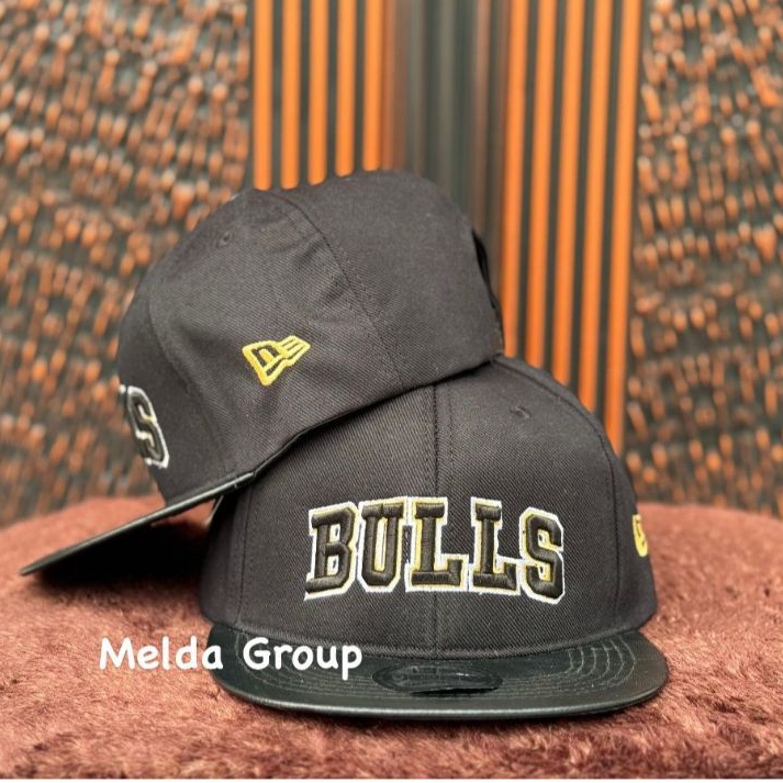 Topi Snapback Hip Hop Bordir Bulls Bahan Kulit Pria Wanita Dewasa
