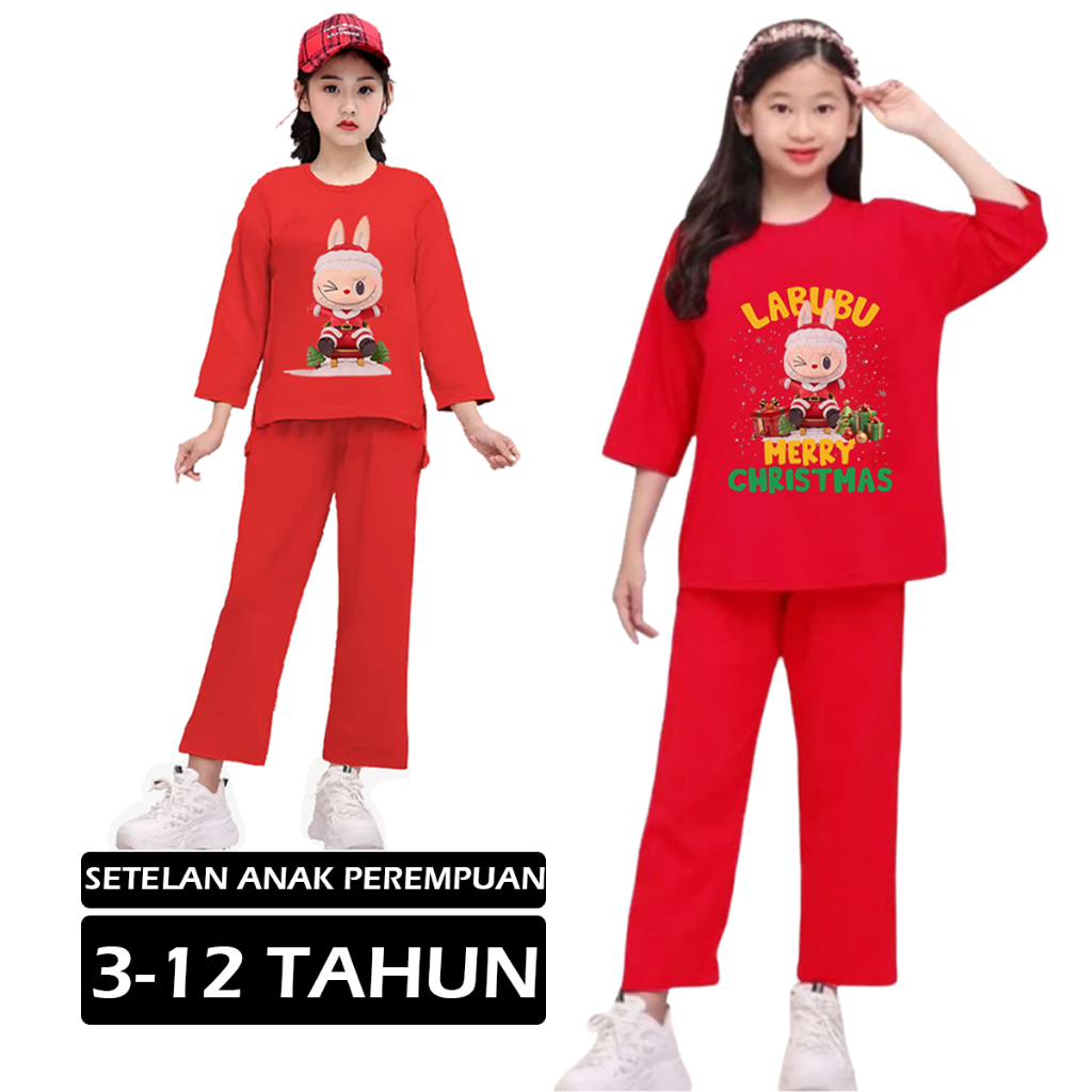Charyatink - BAJU NATAL SETELAN ANAK PEREMPUAN 3-12 TAHUN