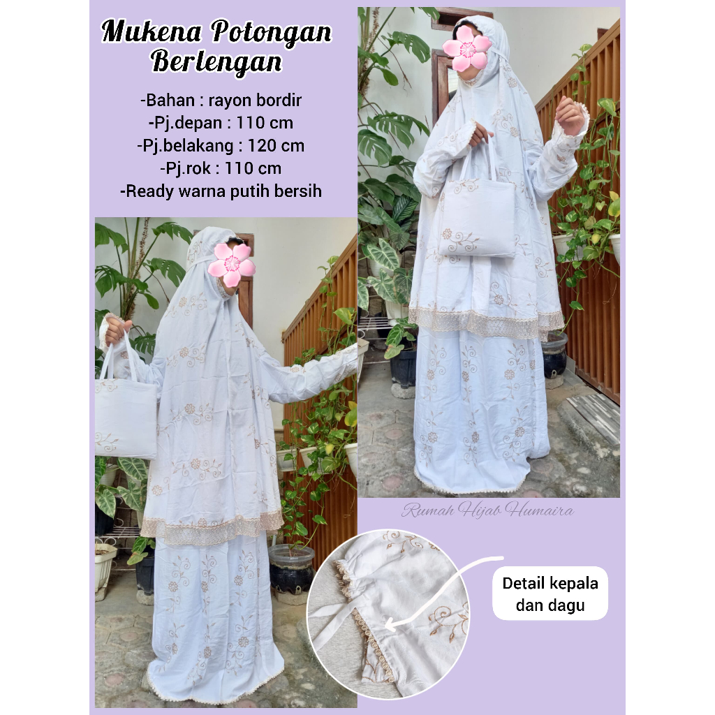 Mukena Potongan Berlengan - Rumah Hijab Humaira