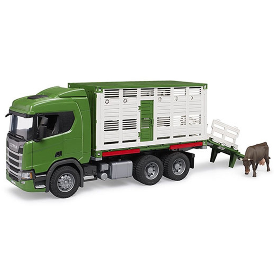 Bruder 3548 Scania Super 560R Cattle Transportation Truck with 1 Cattle - Mainan Miniatur Truk Angku