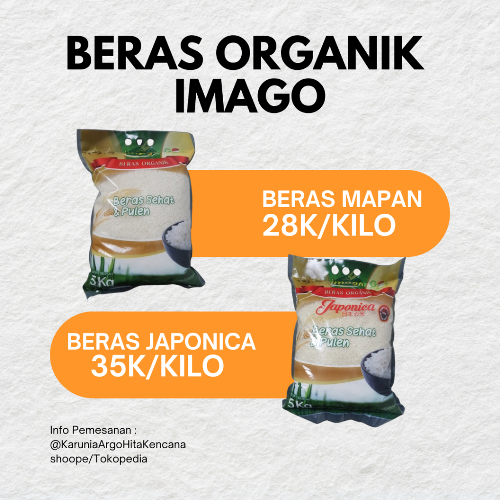 

Beras Organik Imago Mapan / Beras diet 5kg | Beras Organik Premium | Beras Organik Pilihan 100% Asli ( Lebih enak, harum, dan Pulen )