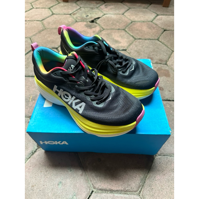 HOKA ONE ONE BONDI 8 Men Black Citrus Glow Second Original