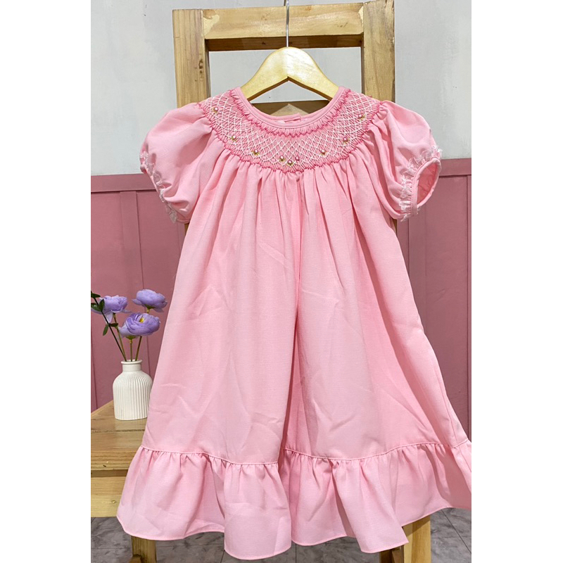 Pretty smocked dress - dress anak - smock - handsmocked