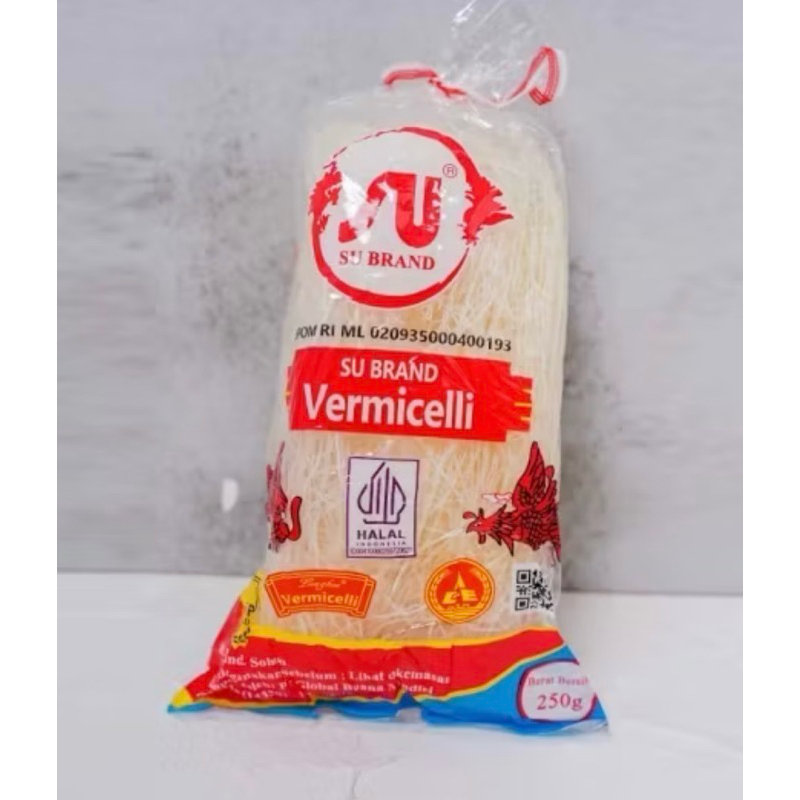 

Soun / Sohun Cap Naga SU Brand Vermicelli Longhou 1 dus kemasan 50 gr, 100 gr, 250 gr, 500 gr per karton dos