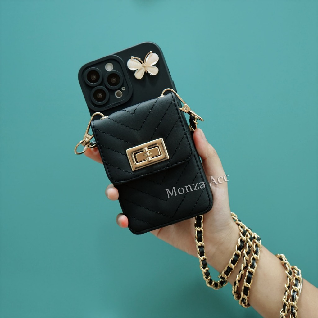 Case Dompet Tali Rantai Untuk Xiaomi Redmi A3 Note 13 4G 13C 12C 10C Note 9 Note 8 9C 9A 9T 7 -  SSL